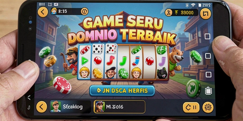 Tangkapan layar dari gameplay seru 8II menunjukkan pemain yang sedang bertanding domino.
