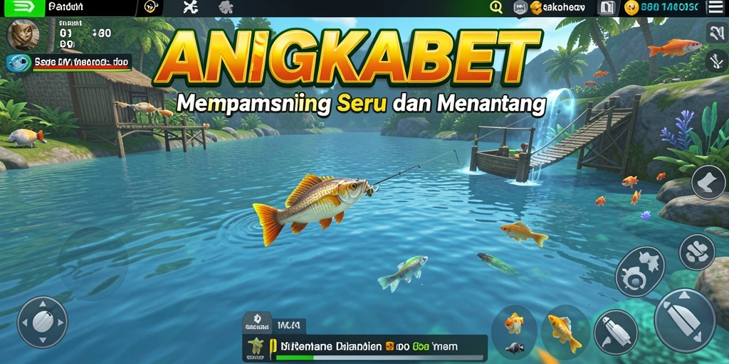 Tampilan seru dari gameplay memancing di ANGKABET yang mengasyikkan.