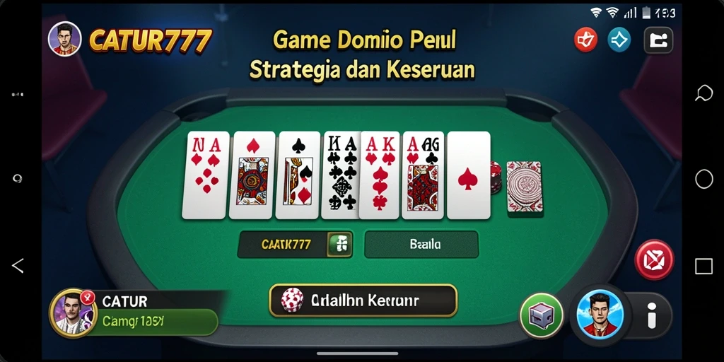 Screenshot gameplay CATUR777 menunjukkan aksi seru permainan Domino.