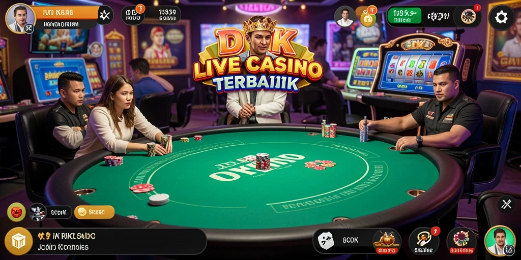 Tampilan gameplay DKK dengan dealer langsung yang ramah.