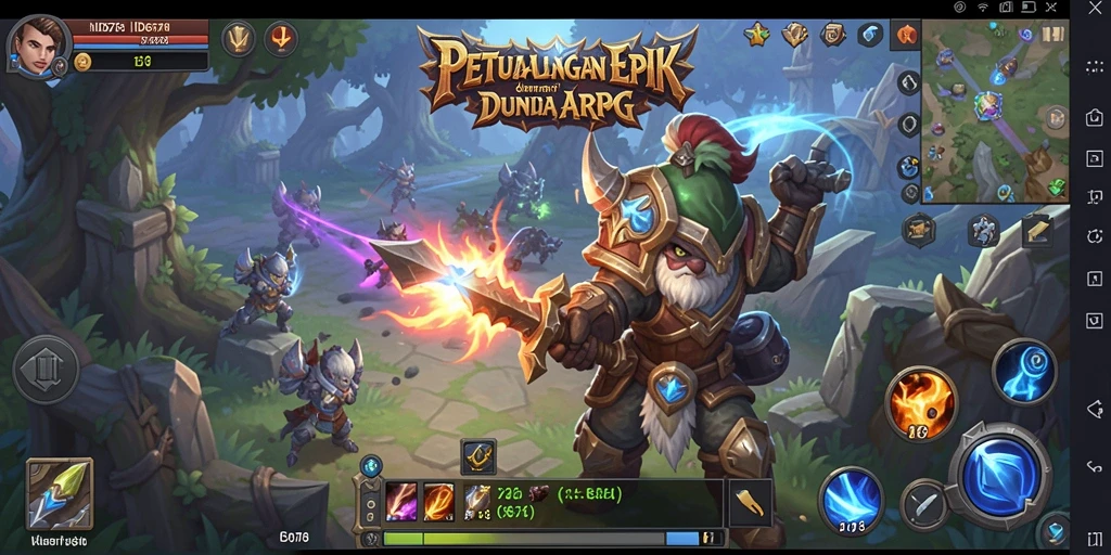 Screenshot gameplay ID678 menunjukkan aksi epik dalam pertempuran ARPG.