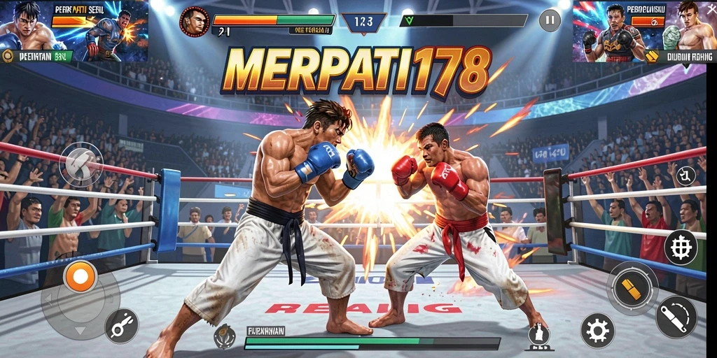 Screenshot gameplay MERPATI178 menampilkan pertarungan epik antar karakter.