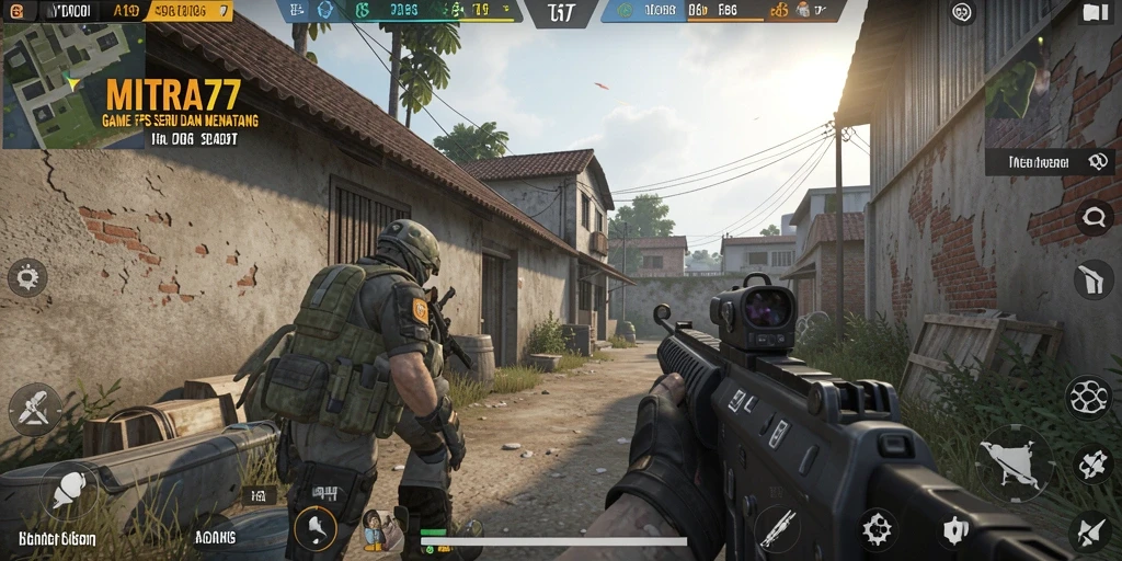 Screenshot gameplay menampilkan aksi tembak-menembak yang intens dan grafis luar biasa.