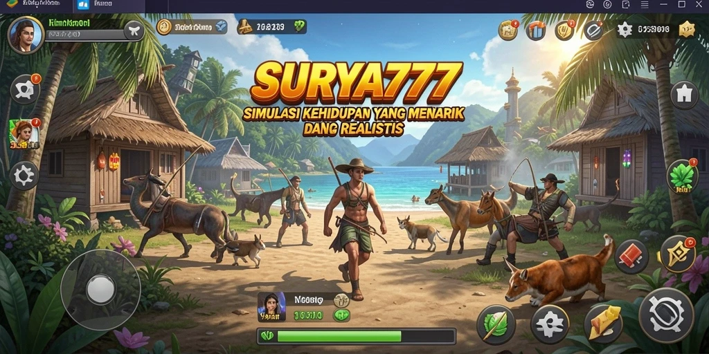 Tampilan gameplay SURYA777 yang menonjolkan simulasi kehidupan.
