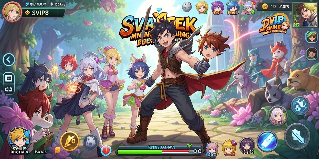 Tampilan gameplay yang menarik di SVIP8 dengan karakter anime favorit.