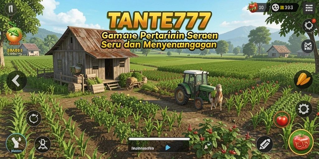 Tampilan screenshot TANTE777 menampilkan gameplay pertanian yang seru.