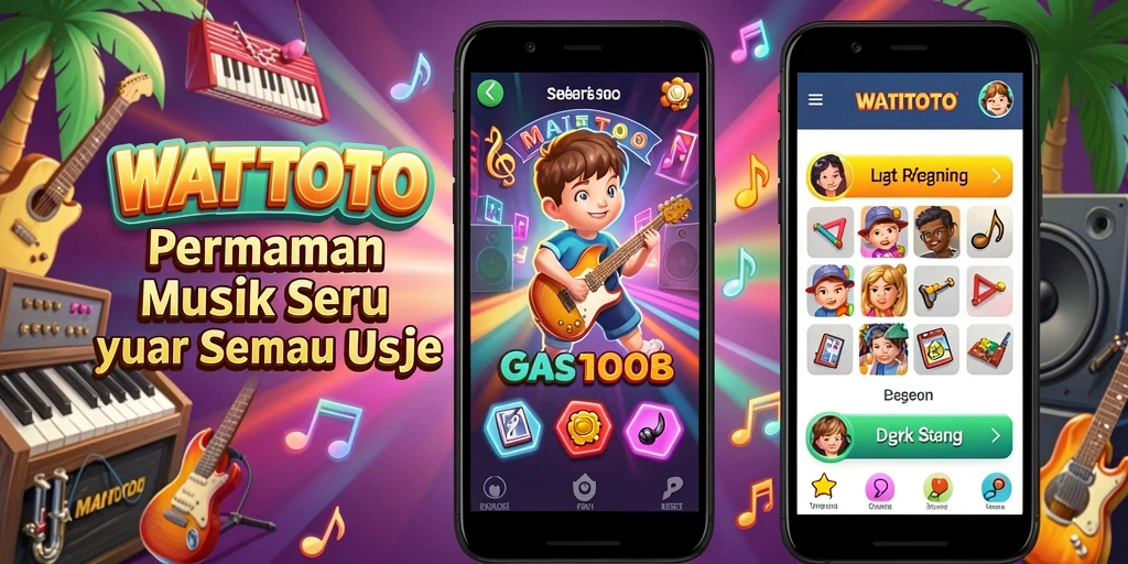 Tampilan seru gameplay WATITOTO saat pengguna bernyanyi.